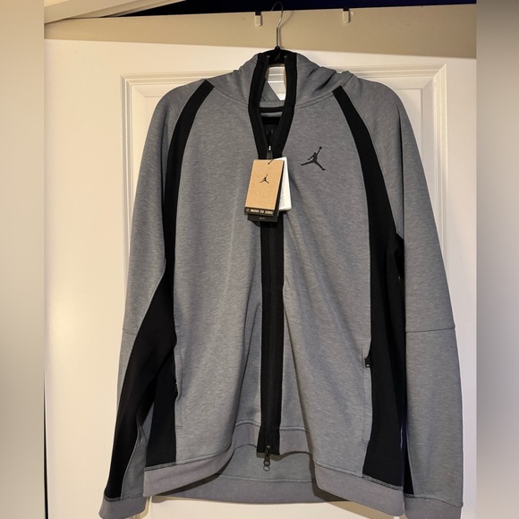 NEW Nike Jordan Men's Dri-Fit Air Fleece Full Zip Sweatshirt Gray Large NWT - Picture 3 of 7